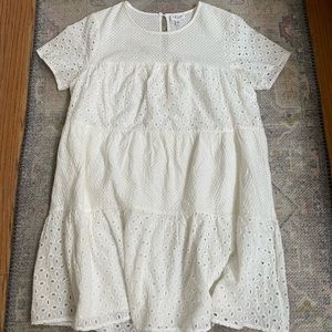 embroidered shift dress